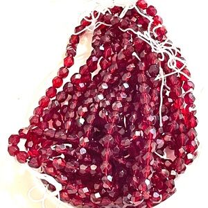 Faceted Wine Glass Bead Strands 100 bead Lot